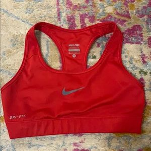 Red Nike pro sports bra